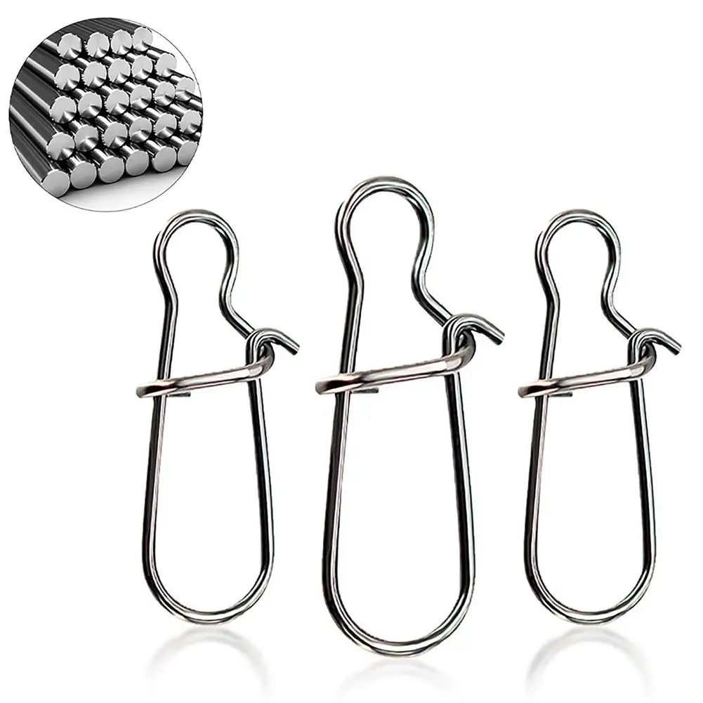 

100 шт. металлический рыболовный соединитель, быстрый зажим, защелкивающийся, стандартный рыболовный крючок, инструменты для морской и пресн...
