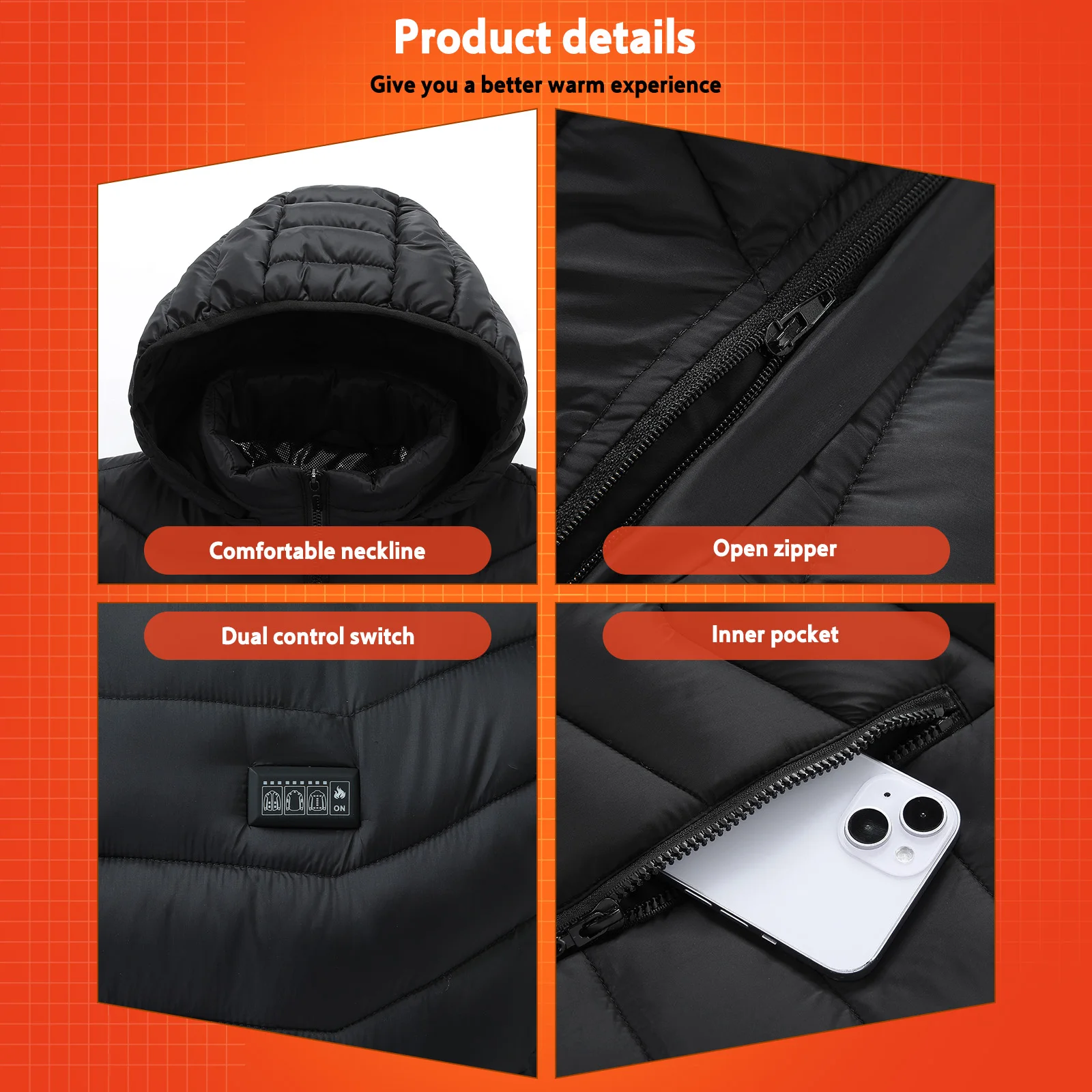 Куртка с подогревом 21-зонная куртка зимняя мужская женская USB электрическим