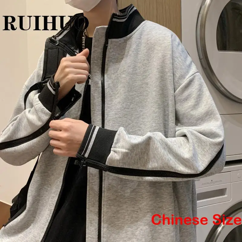 

Бейсбольная куртка RUIHUO в полоску, Мужская одежда, уличная одежда, куртки для мужчин, пальто, китайский Размер 3XL, весна 2023, Новое поступление