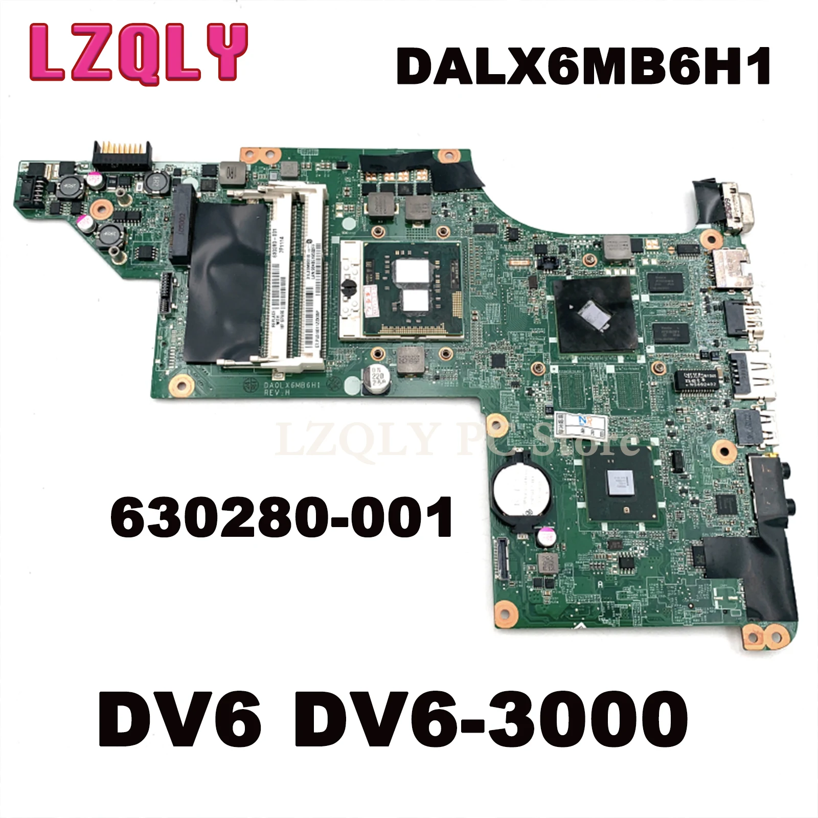 LZQLY DALX6MB6H1 630280-001 for HP DV6 DV6-3000 series laptop motherboard HM55 Mobility Radeon HD 5470 DDR3