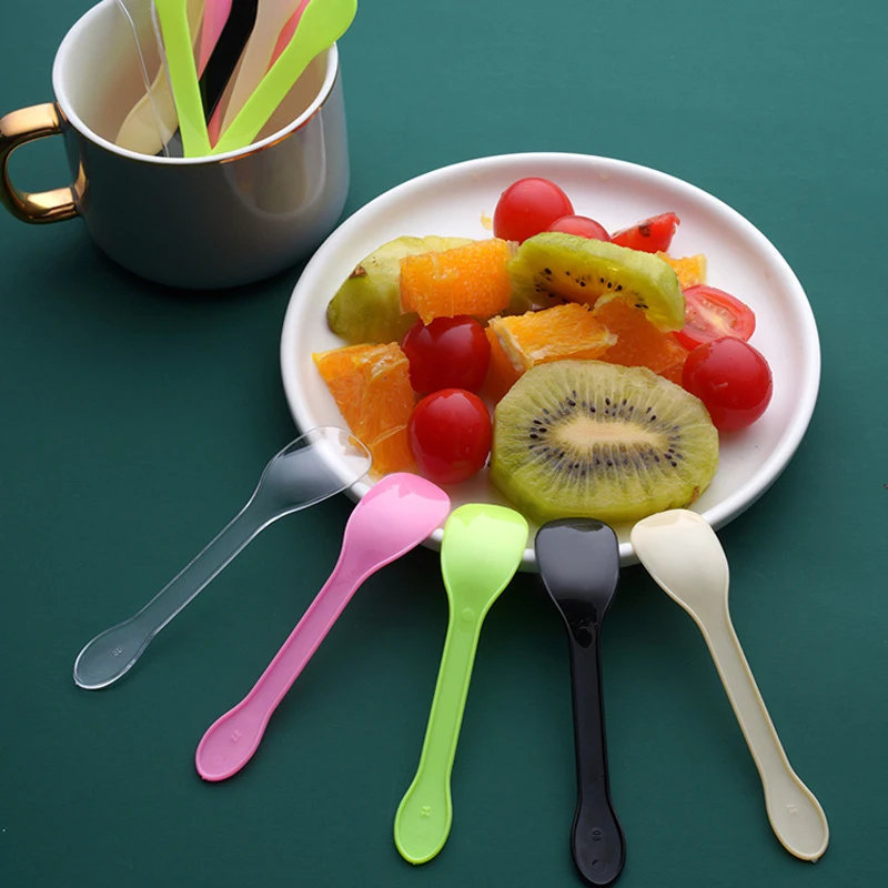 100 шт./упаковка пластиковые мини-ложки