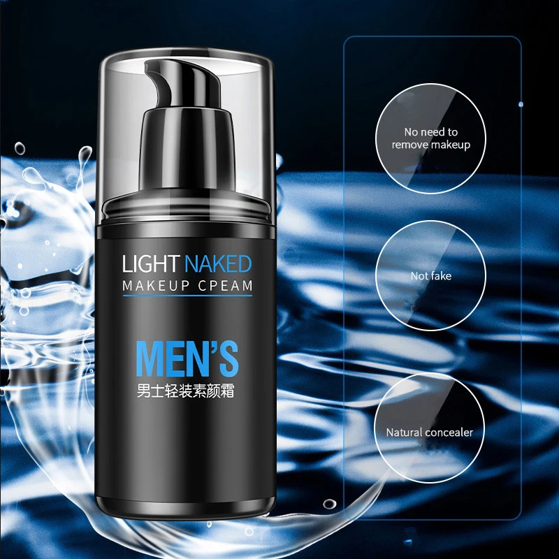 

Осветляющий крем для лица для мужчин, водостойкий жидкий консилер, основа для макияжа, крем с полным покрытием, контроль жирности