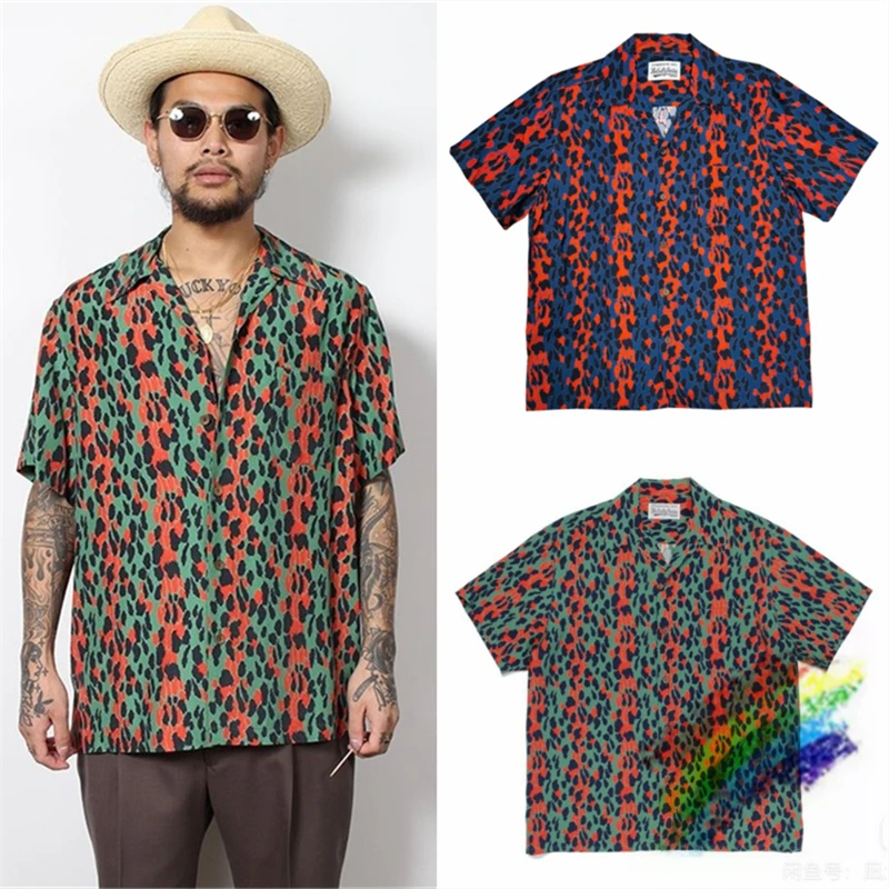 

Гавайская рубашка с коротким рукавом для мужчин и женщин, с пятнистым узором
