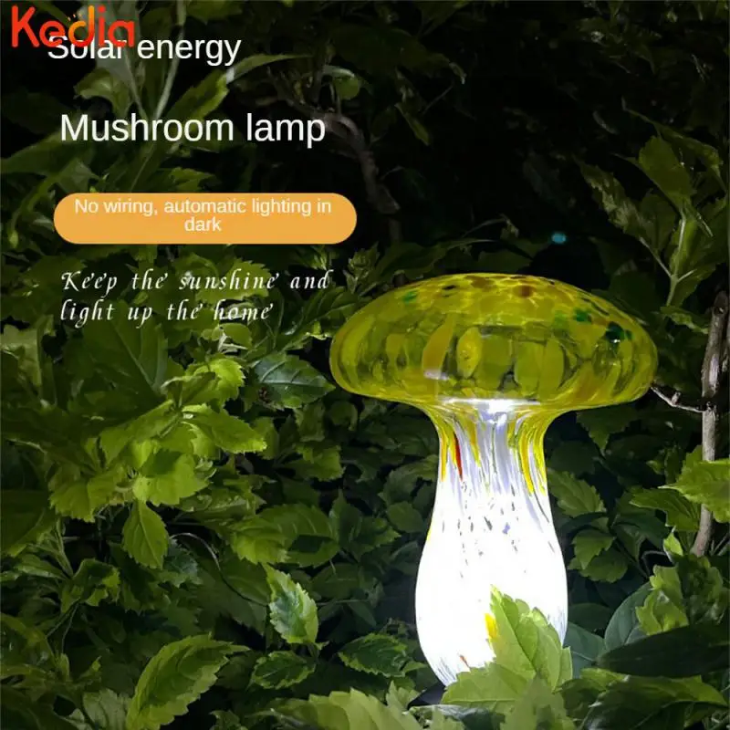 

Декоративная лампа на солнечной батарее, водонепроницаемый уличный светильник для газона, легкая в установке лампа в виде грибов для внутреннего дворика, без проводов