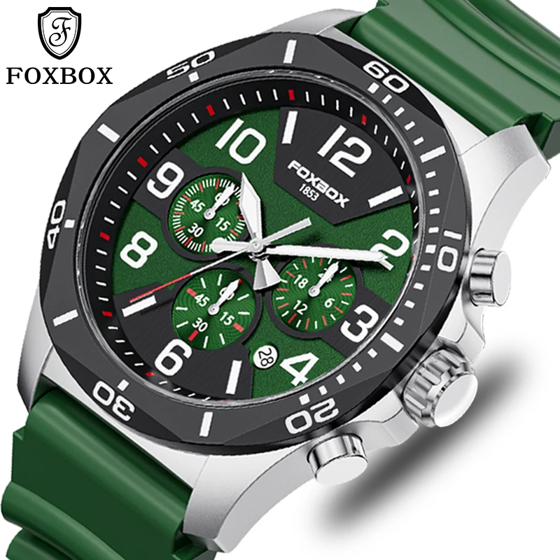 

LIGE Chronograph Luxury Brand FOXBOX Men's Watches Sport Men Quartz Clocks Army Military Wrist Watch for Men Relogio Masculino
