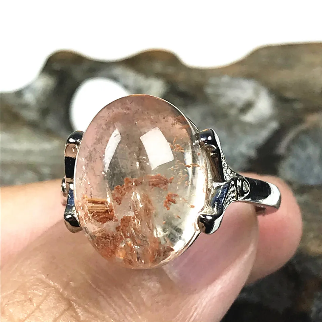 Кольцо с природным призраком Фантом кварц ювелирные изделия для женщин и мужчин