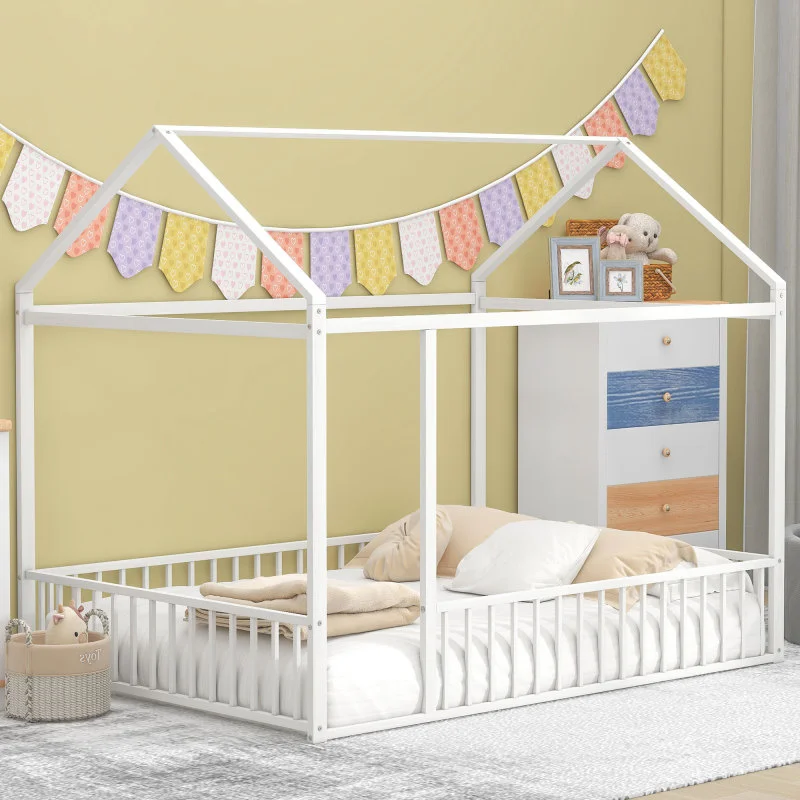 With Fence, Easy To Assemble For Kids, Teens, Girls, Boys, Indoor Bedroom Furniture