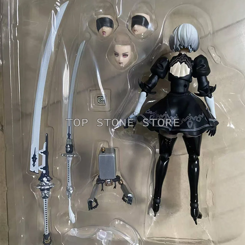Фото Figma # Фигурка Yorha 2B (643) из ПВХ, подвижная коллекционная модель, игрушка-кукла, настольное украшение, аниме-фигурка Yorha 2B, праздничный подарок №5
