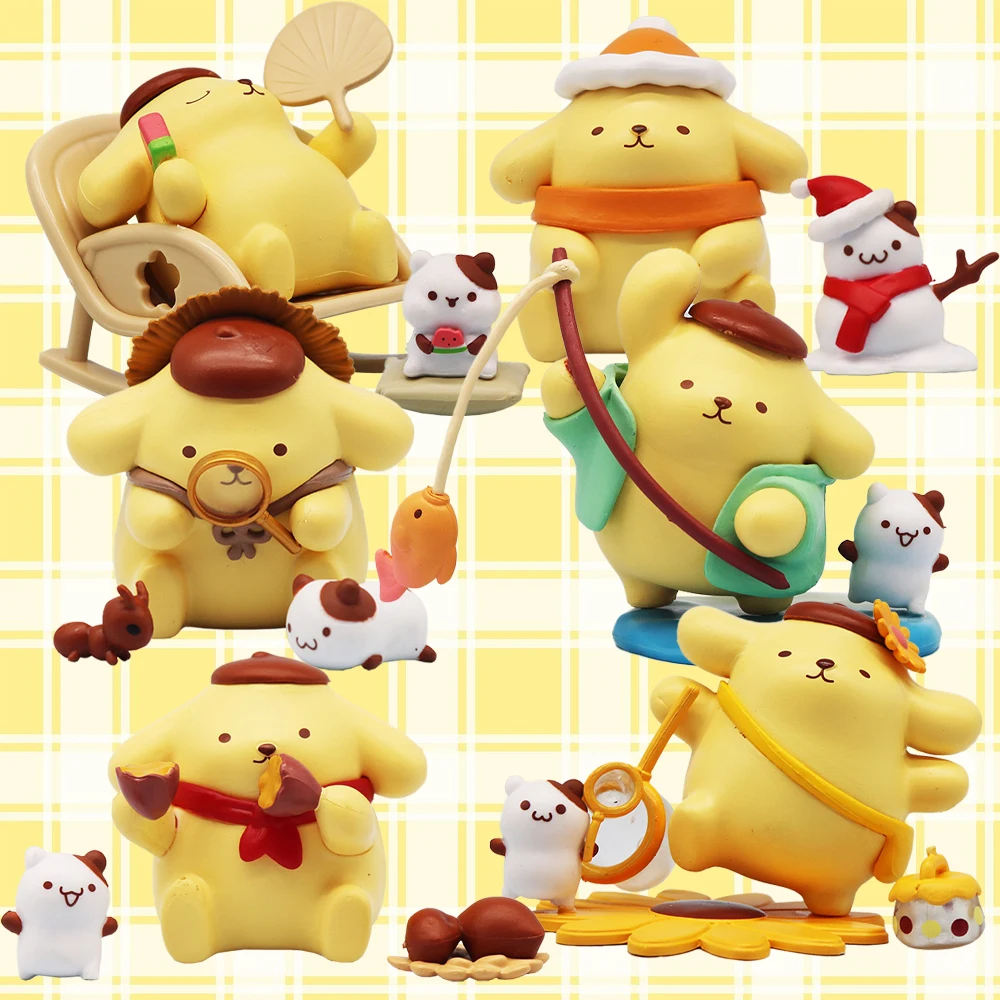 Кукла Sanrio Pompompurin Оригинальная Милая Аниме-фигурка Модель Подарок На День
