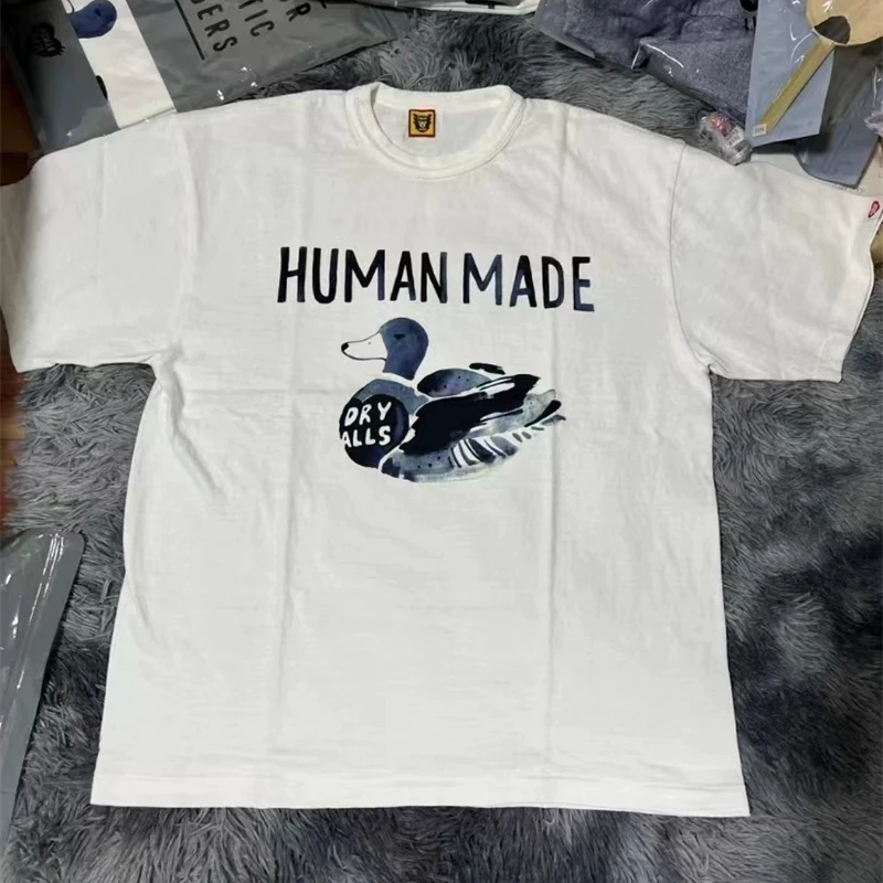 

2023 Cartoon Duck HUMAN MADE Dryalls Logo T Shirt Men Anime Best Quality Slub Cotton Clothes Top Tees Graphic Unisex T Shirts