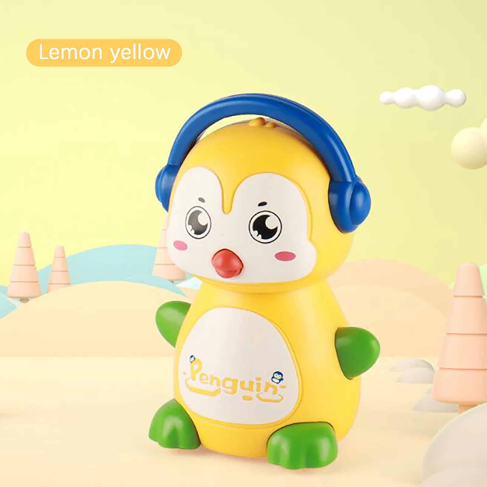Детская игрушка с прессом маленький пингвин животное инерционная скользящая