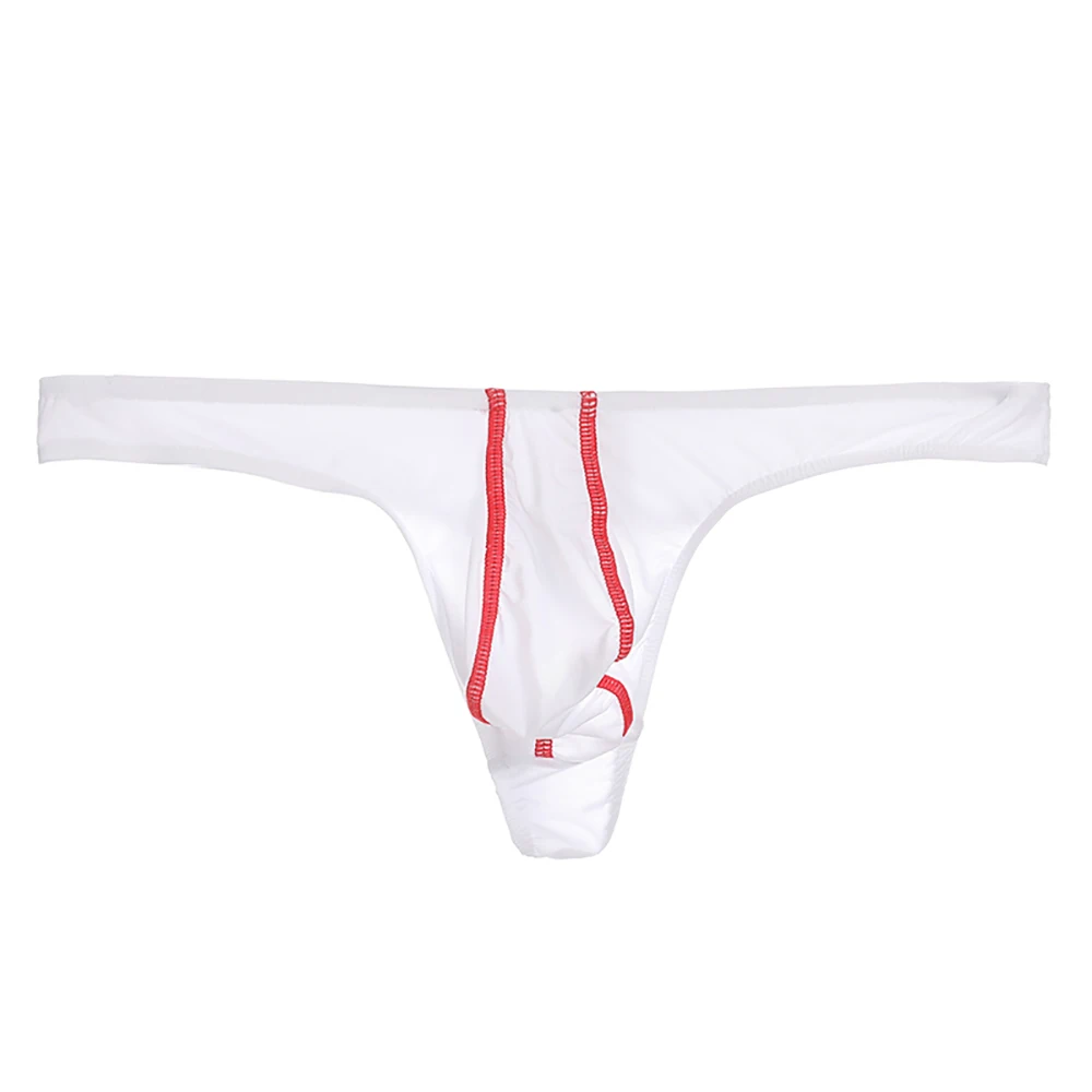 Сексуальные мужские прозрачные стринги нижнее белье трусики из ледяного шелка