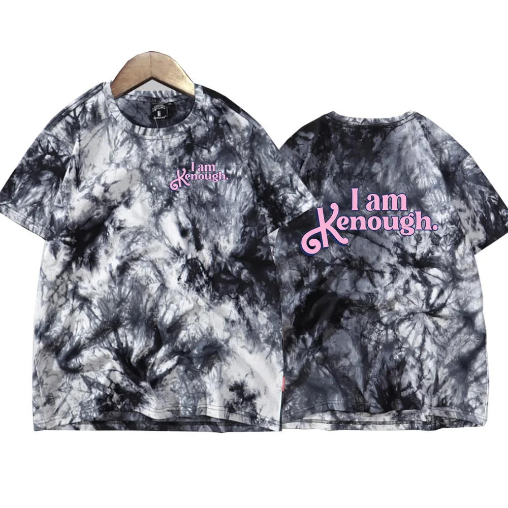 

I Am Kenough Tie Dye T-shirt Ryan Gosling Merch Cosplay Crewneck Short Sleeve Tee Men Women's Tshirt 2023 New Movie Clothes