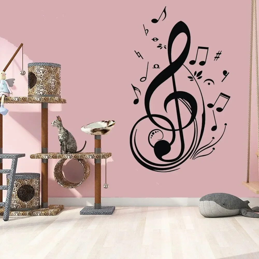 Съемные детские наклейки на стену музыкальные ноты декор для гостиной настенное