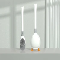 toilet brush holder duck shape wall mounted plastic scrubber bracket flexible bendable brushes household cleaning accessories