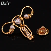 female uterus pearl crystal metal brooch care female health badge jewelry pin doctor nurse medical student accessories gift