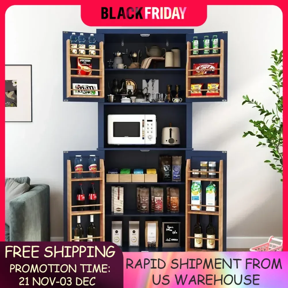 72-дюймовый кухонный шкаф для хранения кладовой отдельно стоящий большой с