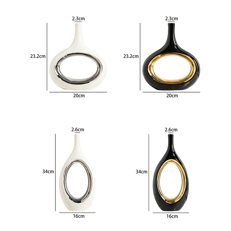 Керамическая ваза круглые полые золотые цветочные композиции аксессуары для