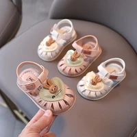 baby new covered toes sandals summer soft toddler girls shoes korean style kids fashion hollow 2022 love 3d cute bunny children
