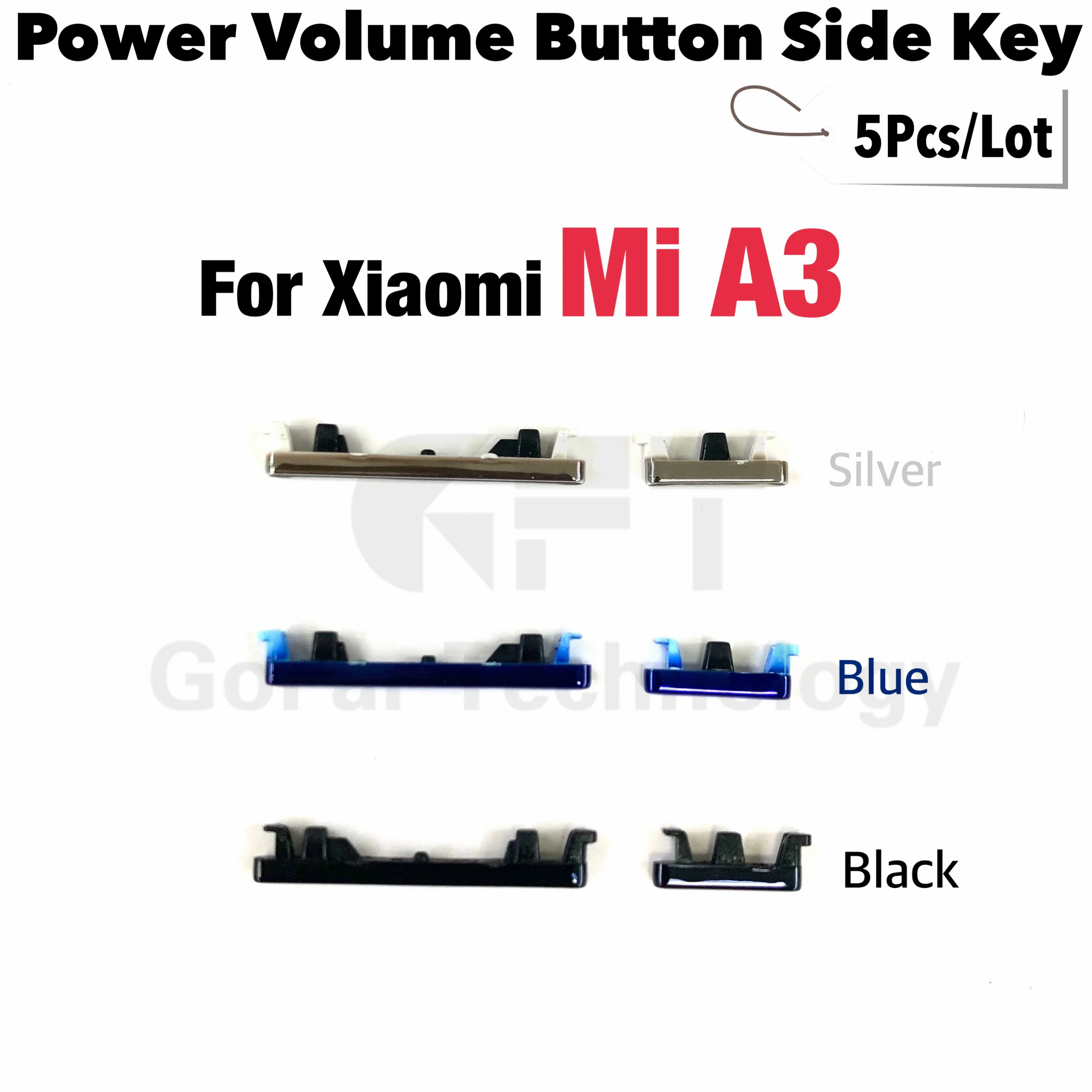 

5Pcs/Lot For Xiaomi Mi A3 CC9E Power Volume Button Side Key Button On Off Switch Key Replace Repair Spare Parts