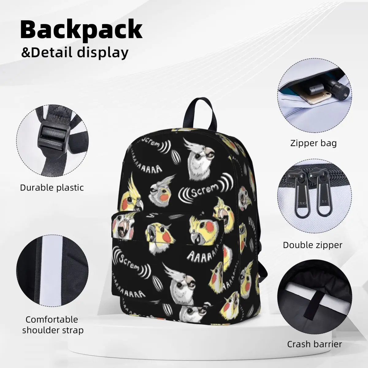 Рюкзак на плечо с рисунком большой вместимости