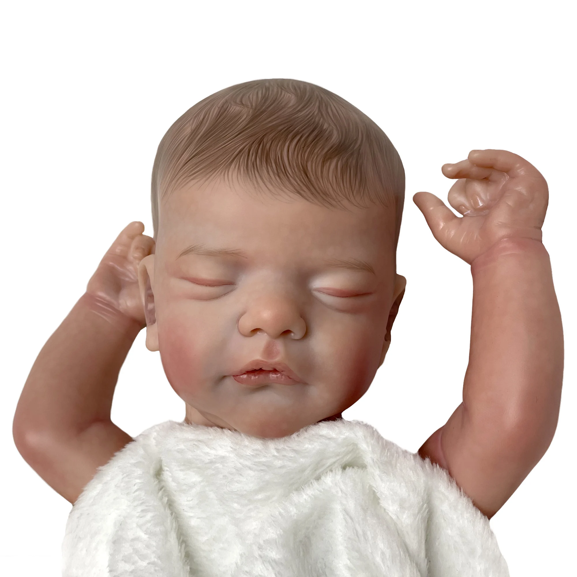 

Realistic 18 Inch Reborn Doll Kits Painted Hair Baby Parts Accessory Acessórios Para Peças De Bebê Em Boneca Renascidos