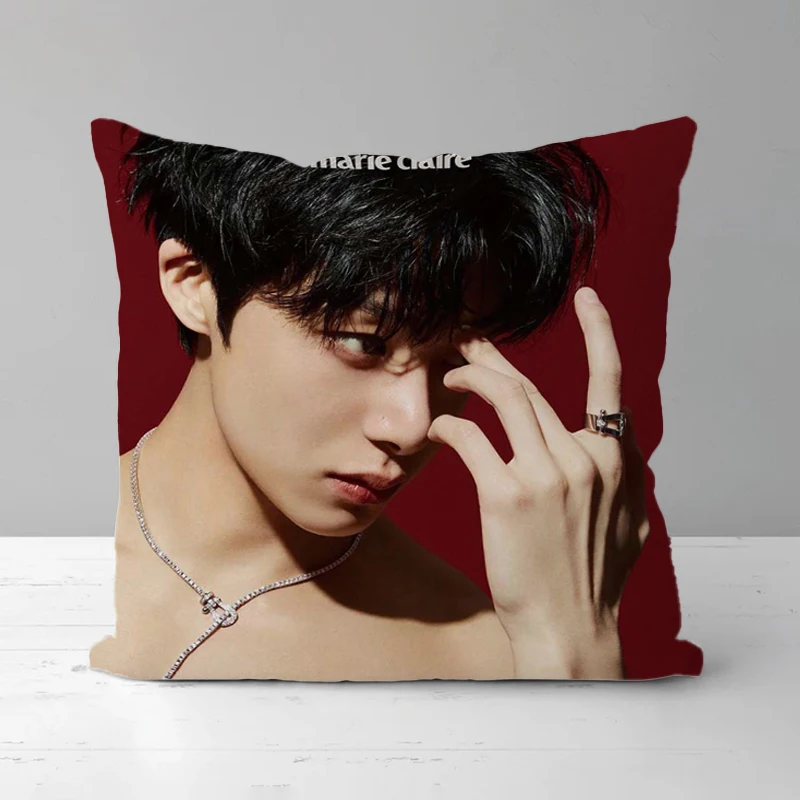 

Chae Hyungwon Kpop MONSTA X Pillow Cover Duplex Printed Short Plush Pillowcase Fall Decoration Sofa Sleeping Soft Cushion Covers