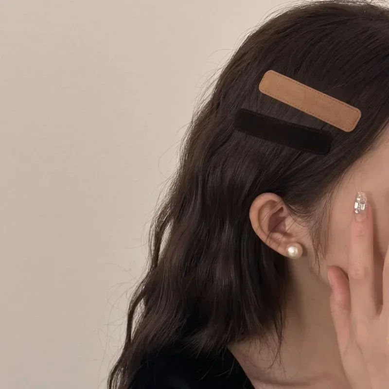 Элегантные однотонные бархатные заколки для волос BB заколка девочек женщин