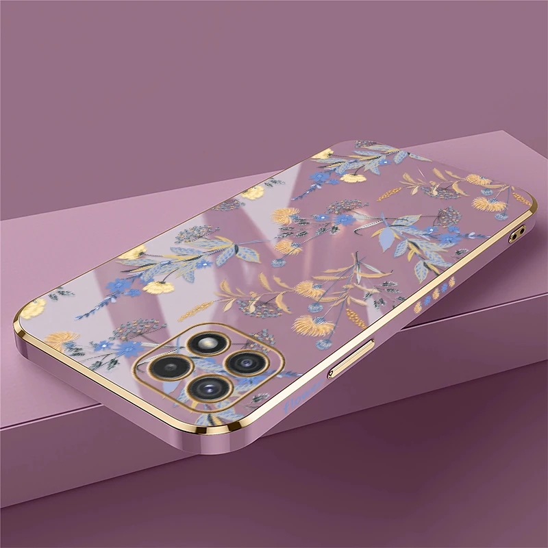 Фото A42 A52 4G 5G Роскошный чехол с цветочным принтом для Samsung Galaxy A22 A32 A52S A72 A7 2018, противоударный силиконовый мягкий чехол №2