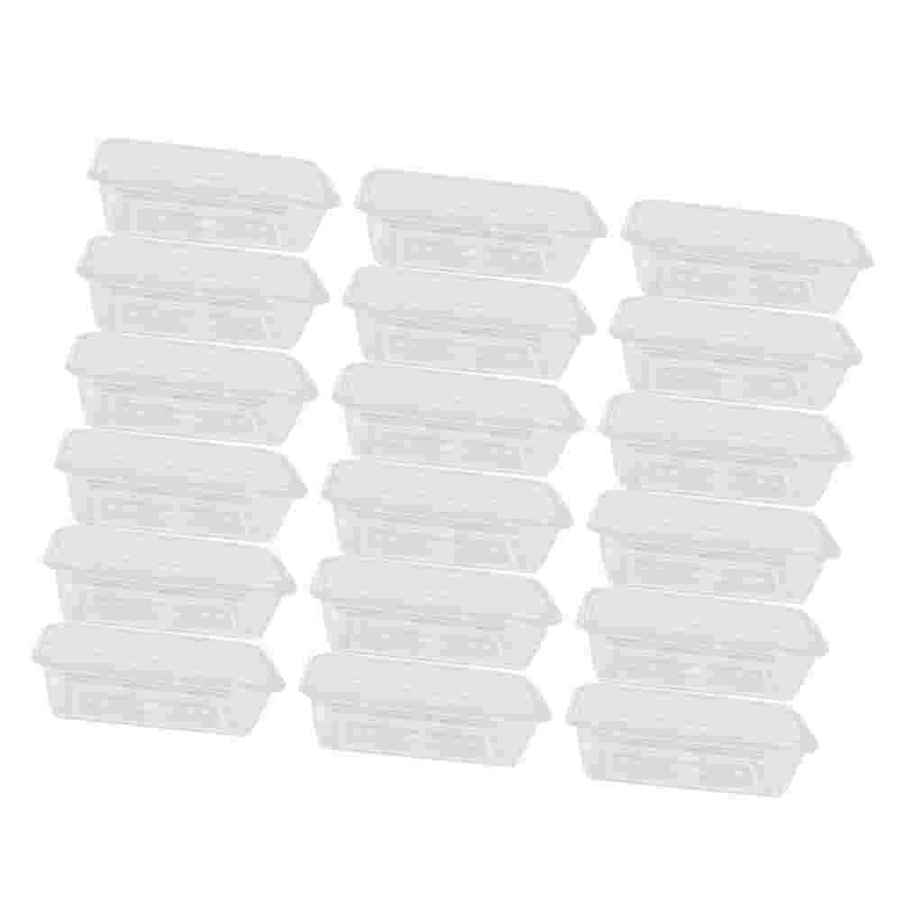 

50 Pcs Clear Cake Containers Take Out Containers Microwave Plastic Prep Containers Disposable Fruit Boxes Meal Prep Boxes