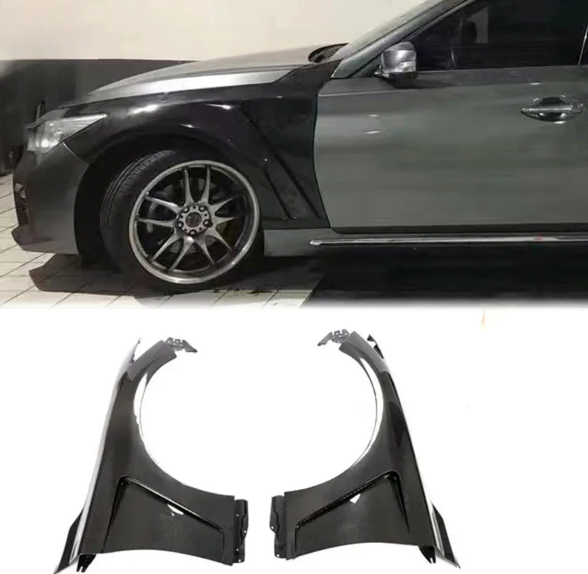 MRD для Infiniti Q50 2014-2018 боковое крыло из углеродного волокна с вентиляционными