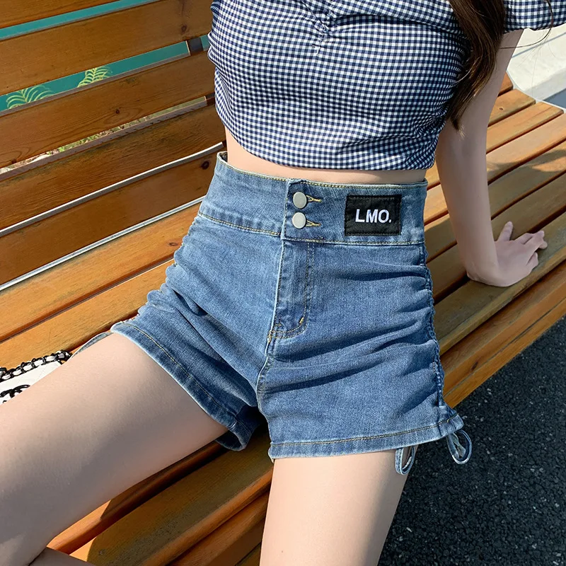 

High waist denim shorts women's summer thin section 2022 new retro slimming super short all-match hot pants