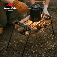Naturehike Outdoor Burning Platform Iron Fire Table Warmer Camping BBQ Grill Detachable Grilled Match Fire Rack Outdoor Picnic
