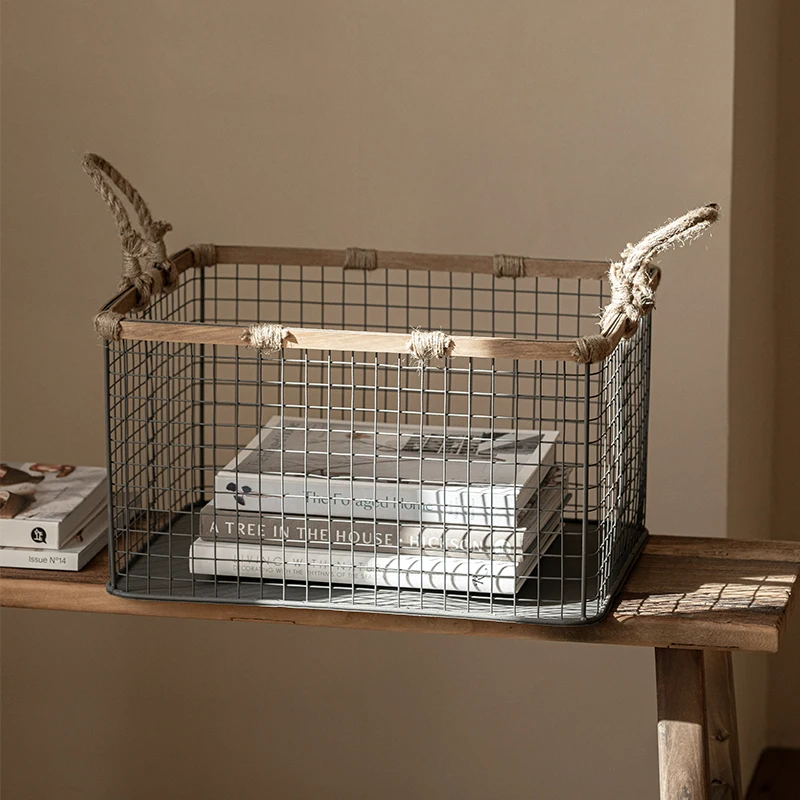 Винтажная железная сетчатая корзина для хранения закусок и фруктов кухонная