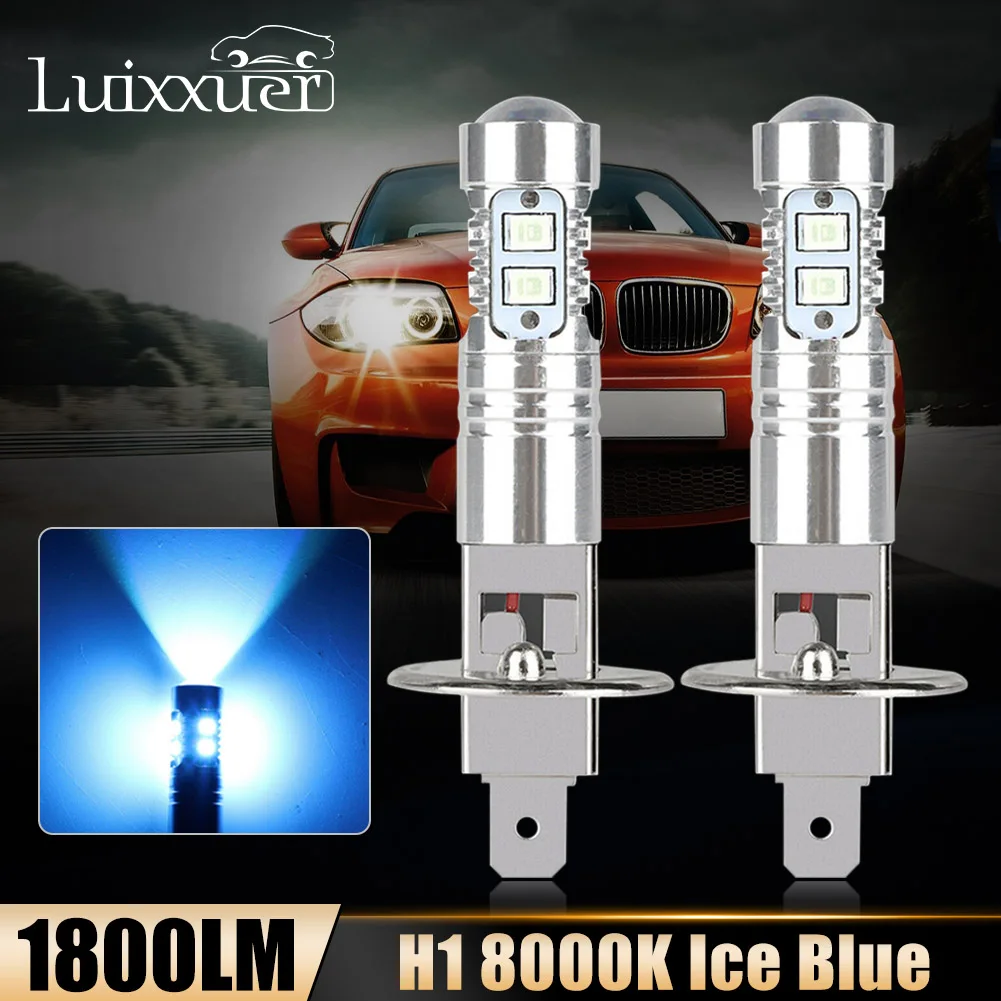 

1 Pair H1 LED Headlight Bulbs 1800LM 8000K 50W Ice Blue Super Bright Car Headlights Mini Auto Fog Lamp Bulb Car Accessories