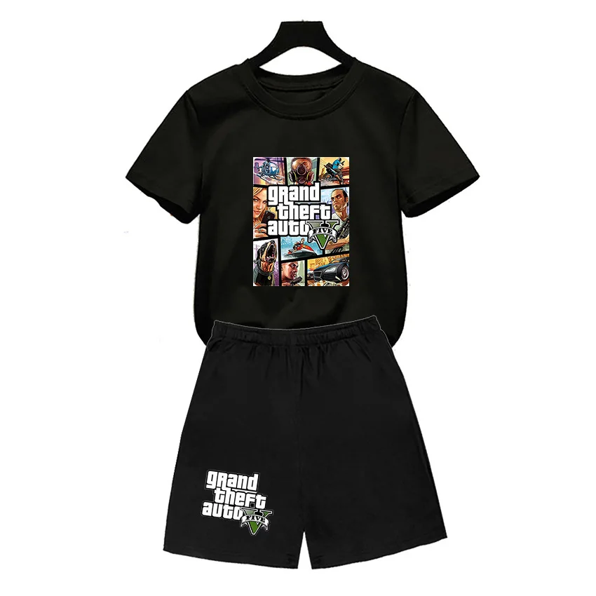 

2022 Grand Theft Auto Game GTA 5 boy Set Summer T Shirts Cool GTA5 girl TShirt Colorful Print T-shirt Tee Shirt Funny clothing