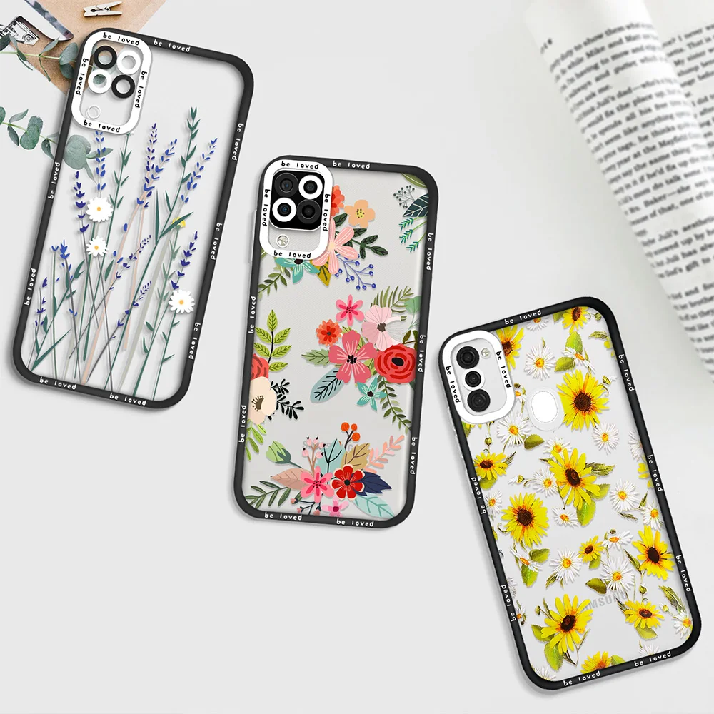 

Lavender Sunflower Phone Case for Samsung A11 A12 A71 A21S A52 A52S A53 5G A32 4G A72 S22 Plus S22Ultra Coque Soft Back Cover