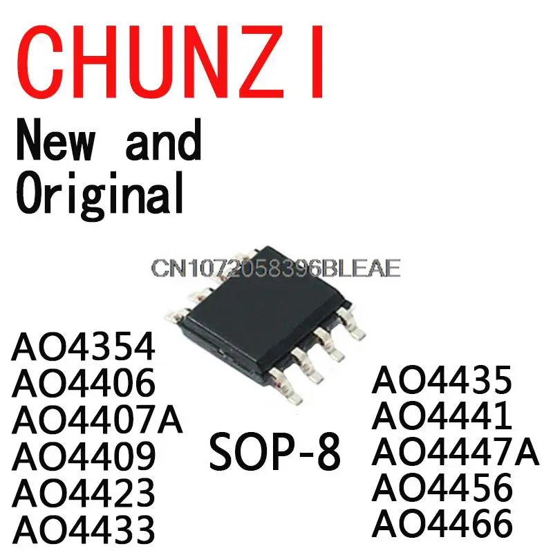 Новые и оригинальные чипы SOP-8 SOP, 10 шт., чип AO4354 AO4406 AO4407A AO4409 AO4423 AO4433 AO4435 AO4441 AO4447A AO4456 AO4466