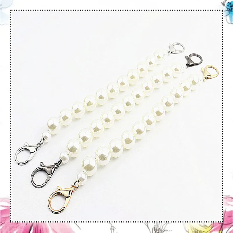 

10pcs 29cm Women Handbags Bags Strap Handles Purse Pearl Metal Chains Handle Buckles DIY Luggage Hardware Leather Accessories