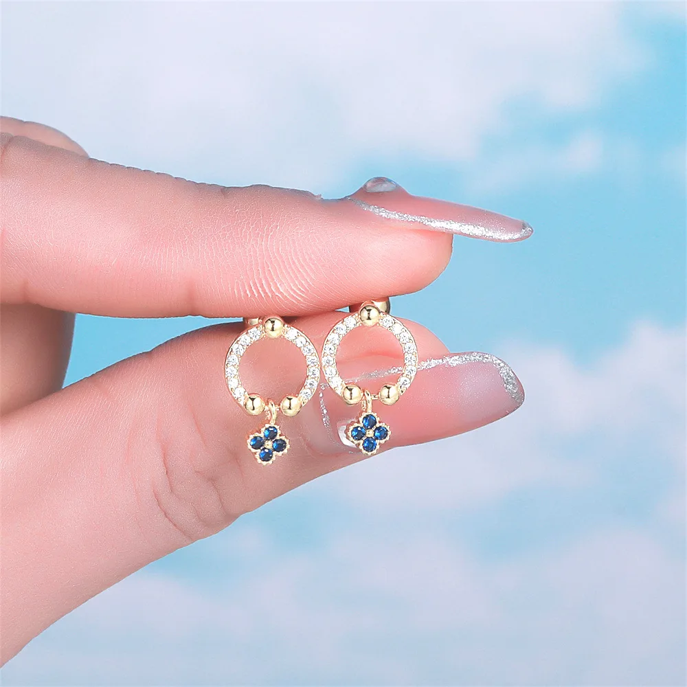 1PC Stainless Steel Zircon Butterfly Flower Cartilage Earrings For Women  Screw Helix Tragus Stud Earring Piercing Jewelry