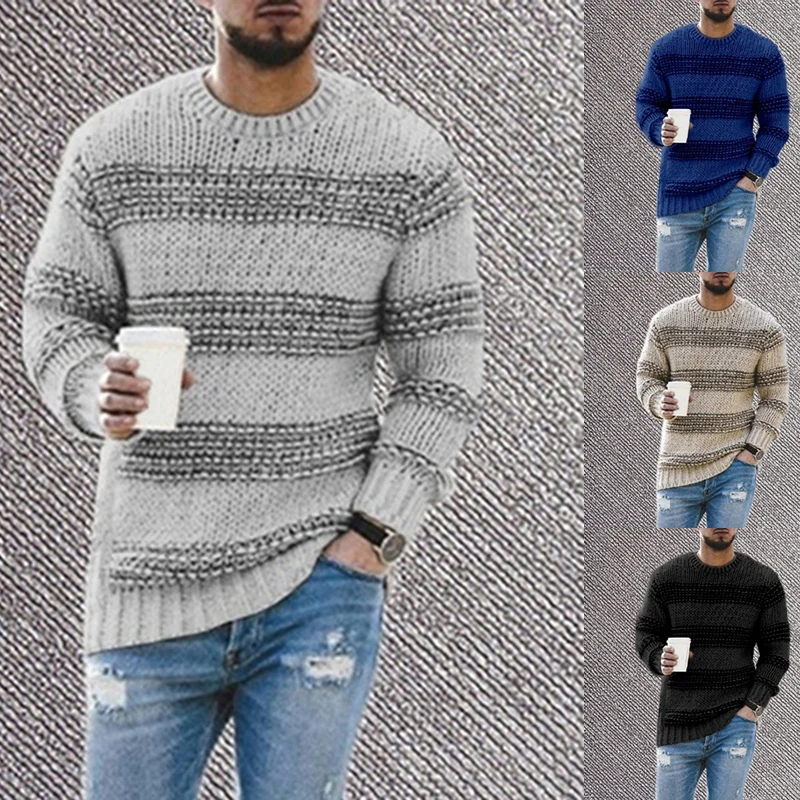

New Fashion Winter Sweater Men Warm O-Neck Mens Sweaters Slim Fit Pullover Men Classic Sweter Men Knitwear Pullover Clothing