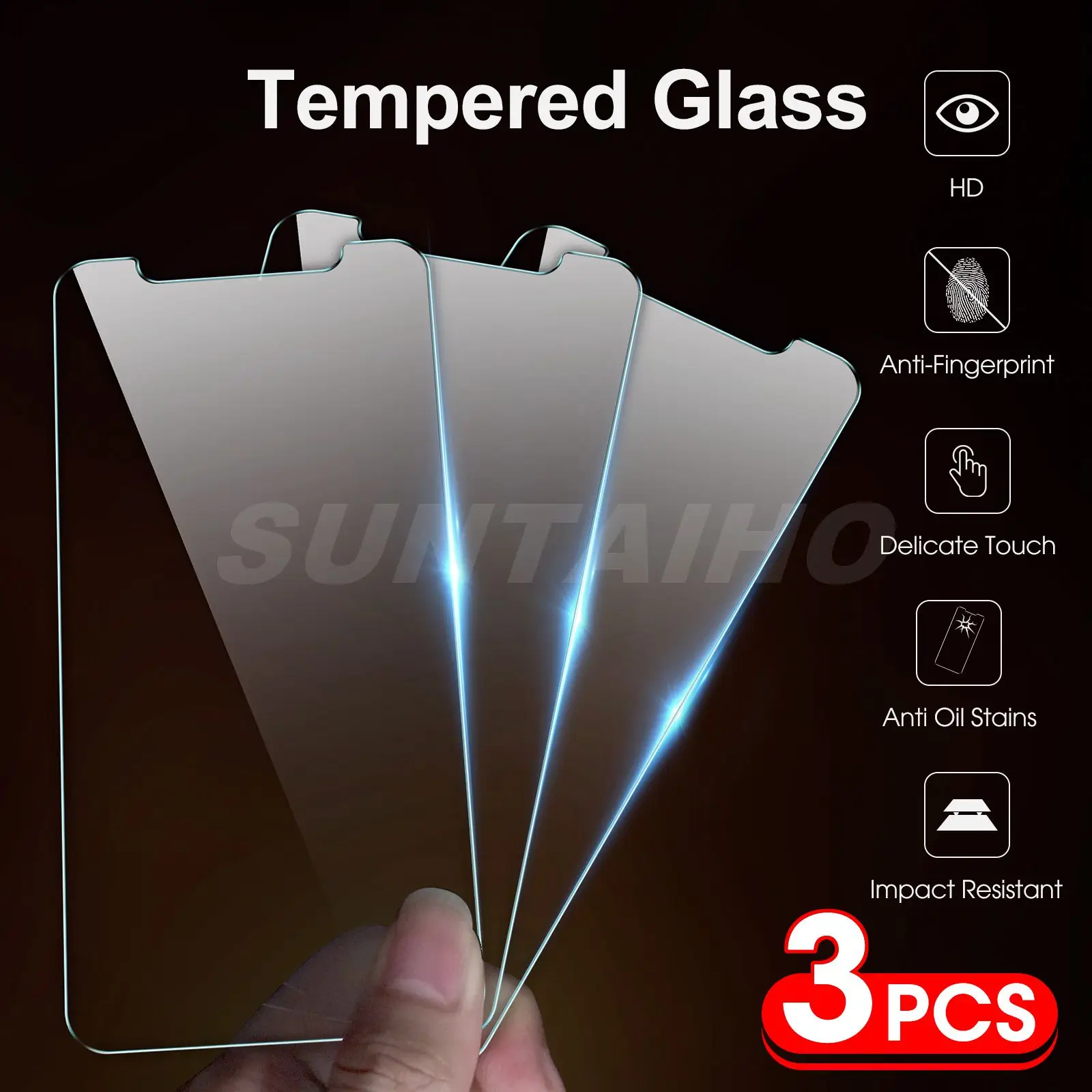 

3Pcs Tempered Glass For iPhone 7 8 12 11 Pro Max XR XS X Screen Protector Glass For iPhone 5s 6 7 8 Plus for iPhone SE2 13 Glass