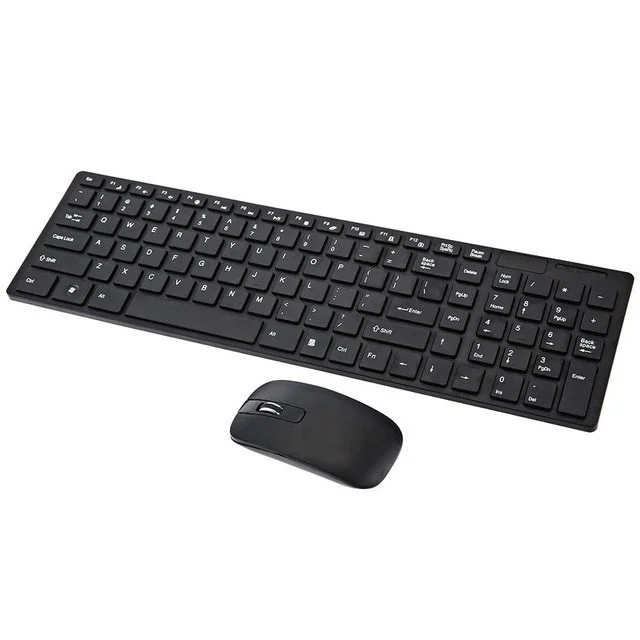 

Slim & thin 2.4Ghz wireless keyboard mouse combo, standard size, with many languages key printing Genuine Factory Sale