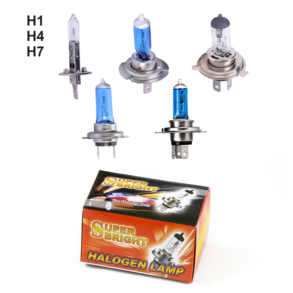 

H7 H4 H1 Halogen Bulbs Lights 12V 55W 100W Fog Light Bulbs for Cars Auto Headlight Car Accessory 2PCS Waterproof Lamp