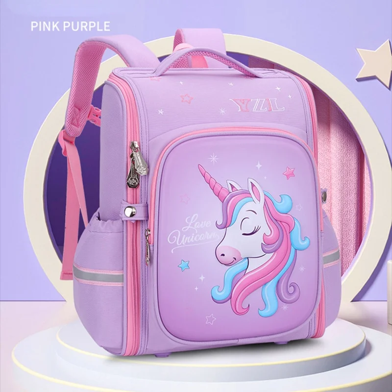 Grade 1-6 Girls Sweet Cartoon Unicorn Backpacks New Dreamy Children Cute Students Reflective Fashion Schoolbags Drop Shipping
