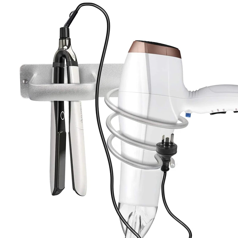 

Punchin-Free Hair Dryer Holder Wall Mounted Bathroom Shelf Aluminum Storage Rack Curling Iron Shelf Bathroom Shelf Accessories