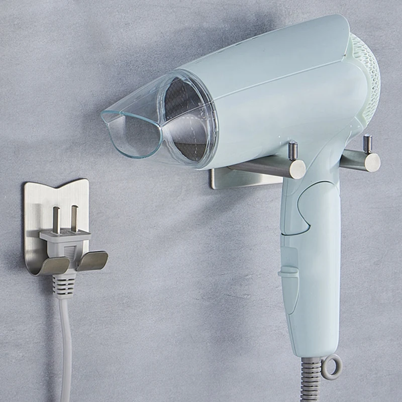 2 шт. без дырокола для ванной комнаты стойка фена из нержавеющей стали настенная
