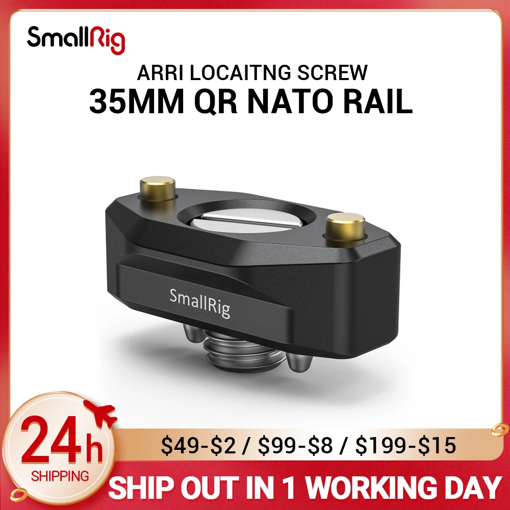 

SmallRig DSLR Camera Quick Release NATO Rail with ARRI Locating Screw Anti Off Pins 35mm for Nato Handle EVF Mount 2501
