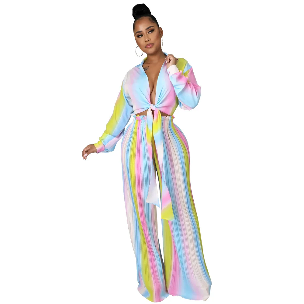 

Пикантный комплект из двух предметов, Женский повседневный комплект из двух предметов, повседневный пиджак и брюки, плиссированный Женский...