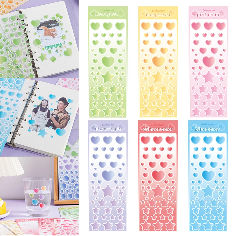 

Korean Glitter Star Heart Scrapbooking Supplies Stickers Stationery Journal Notebook Supplies Art Crafts Journal Planners